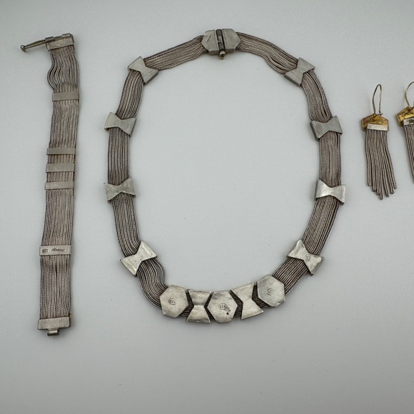 Vintage Sterling Silver and Enamel Byzantine Style Anatoli Desined Suite 128g - Picture 6 of 14